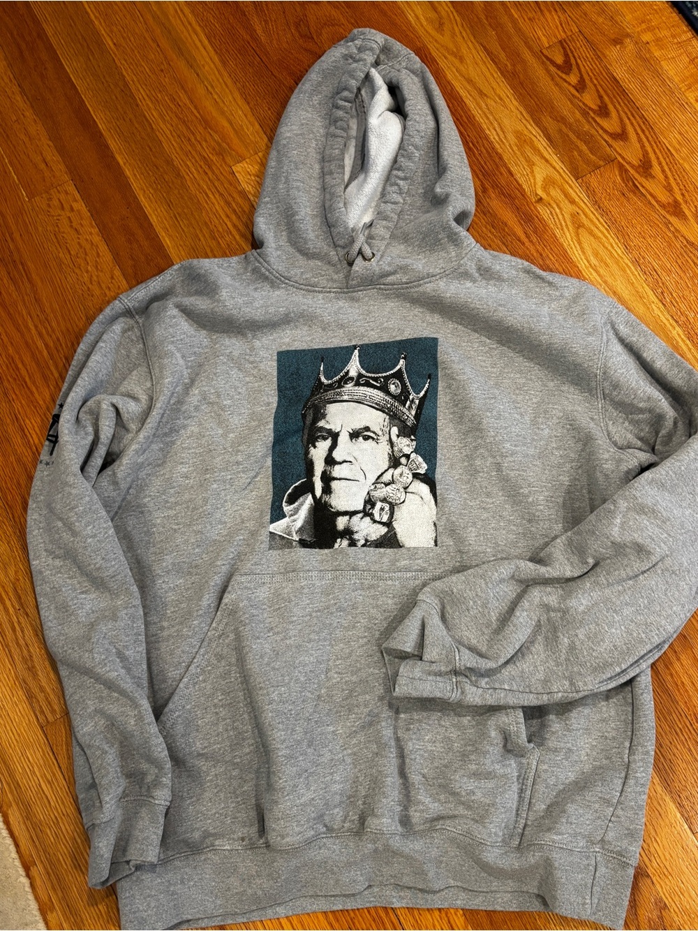 Carhartt Gray Barstool Hoodie with King Belichick Graphic